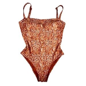 Zingara One-Piece Orange Snakeskin Swimsuit Size 6 NWOT $160 MSRP